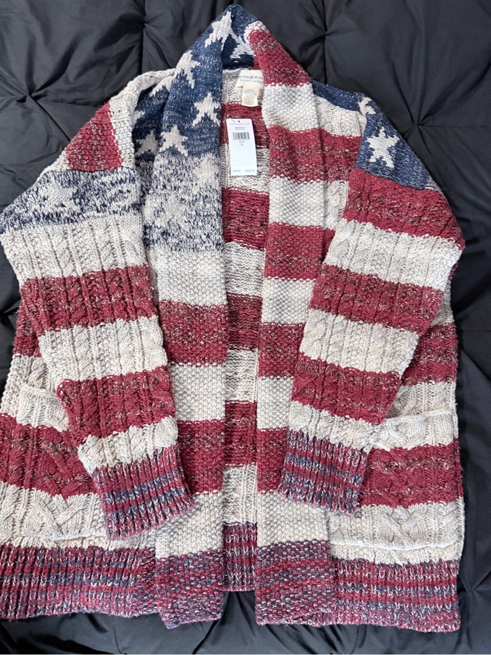 Ralph Lauren Denim Supply Red, White & Blue Stripe Knit Cardigan